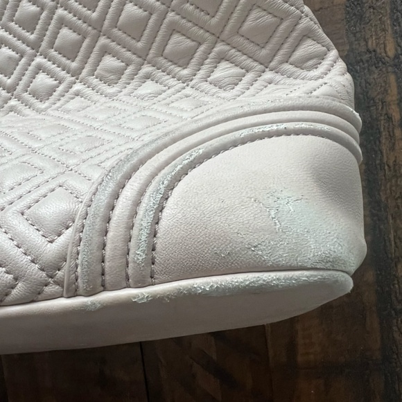 Tory Burch Fleming Large Leather Quilted Tote Bag Purse with Gold Chain - Picture 11 of 16